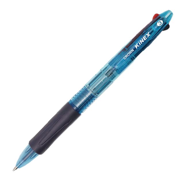 크라운볼펜 키넥스 3색 볼펜 0.7 블루(12개입)(제작 로고 인쇄 홍보 기념품 판촉물)