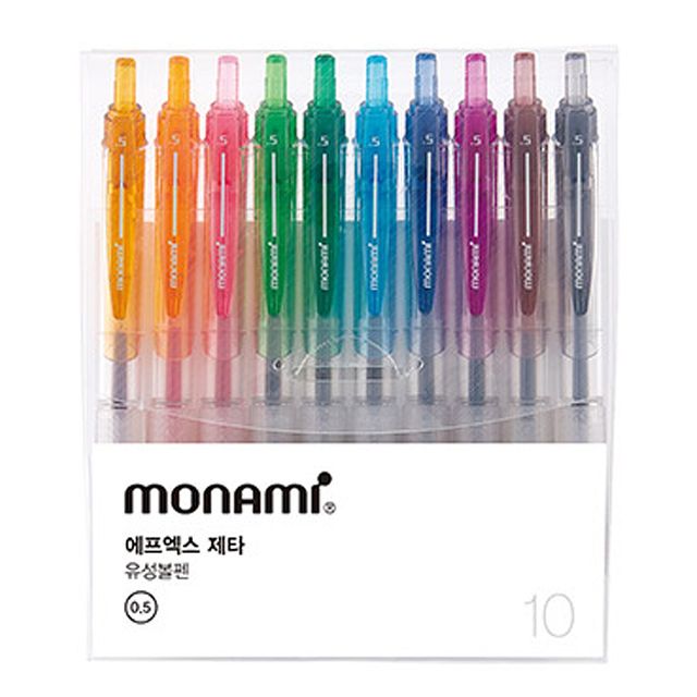 모나미 FX ZETA 10색세트 볼펜 0.5mm 컬러 유성볼펜 O(제작 로고 인쇄 홍보 기념품 판촉물)