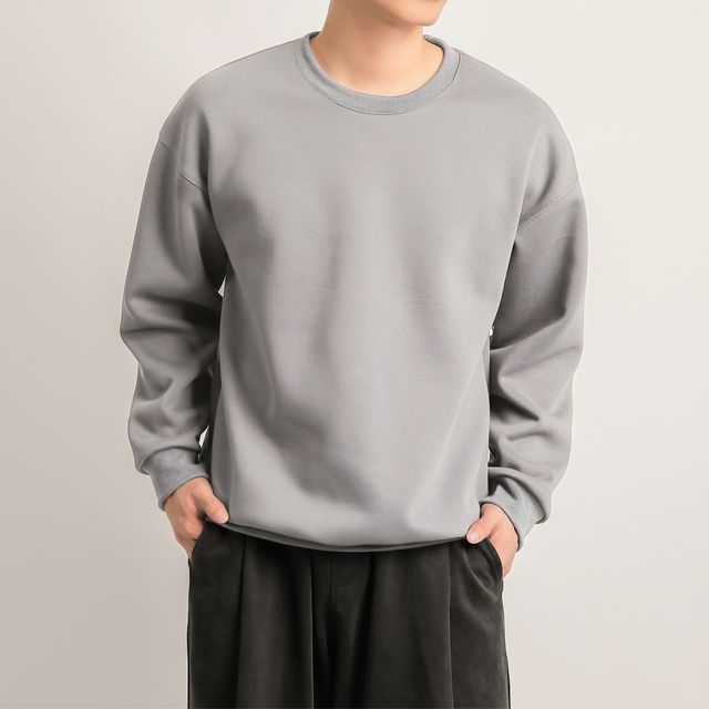 남자 맨투맨 간절기 긴팔티셔츠 무지 오버핏 스웻셔츠 3컬러