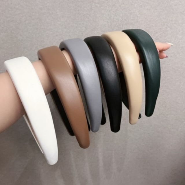 가죽 헤어밴드 6color 머리띠 넓은 반다나 ROOT9501