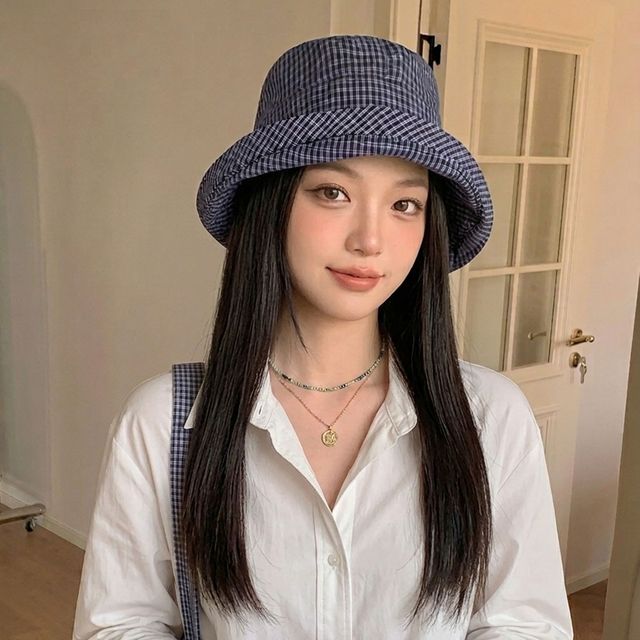 체크 버킷햇 벙거지 모자 LM-1008444