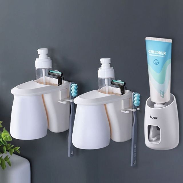 자석 칫솔꽂이 양치컵 세트 칫솔통 걸이형