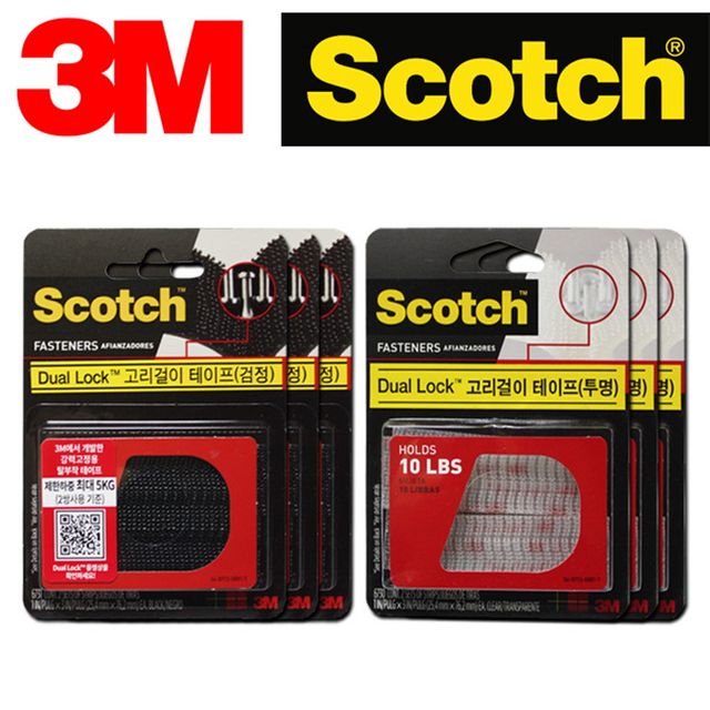 3M 듀얼락 두얼락 초강력 찍찍이 테이프 6쌍