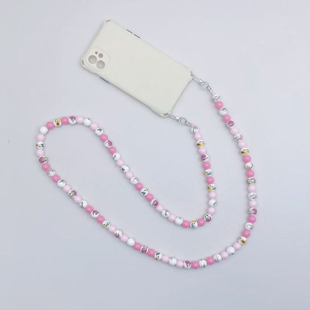 세라믹 비즈 목걸이 휴대폰 줄 분실 방지 목줄