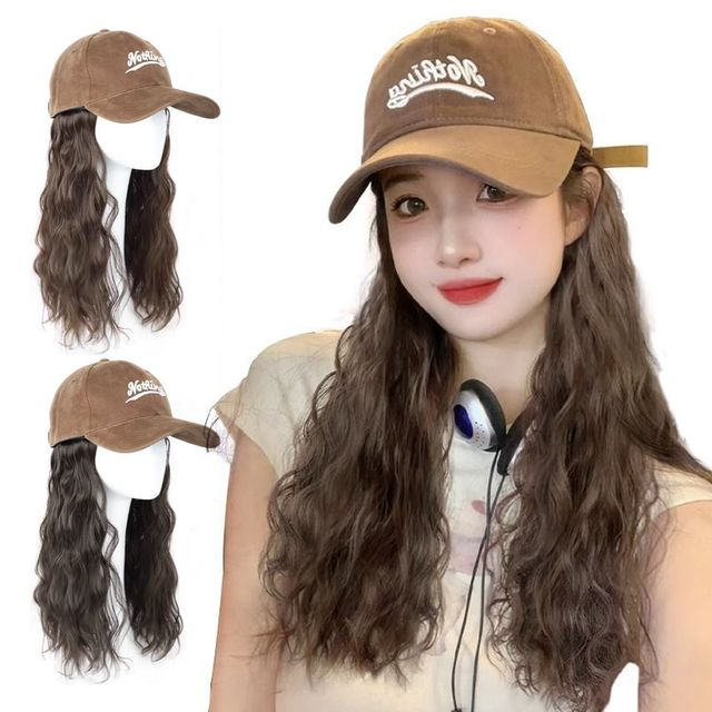 니잔 브라운 캡모자형 물결 웨이브 가발 SD-1003687