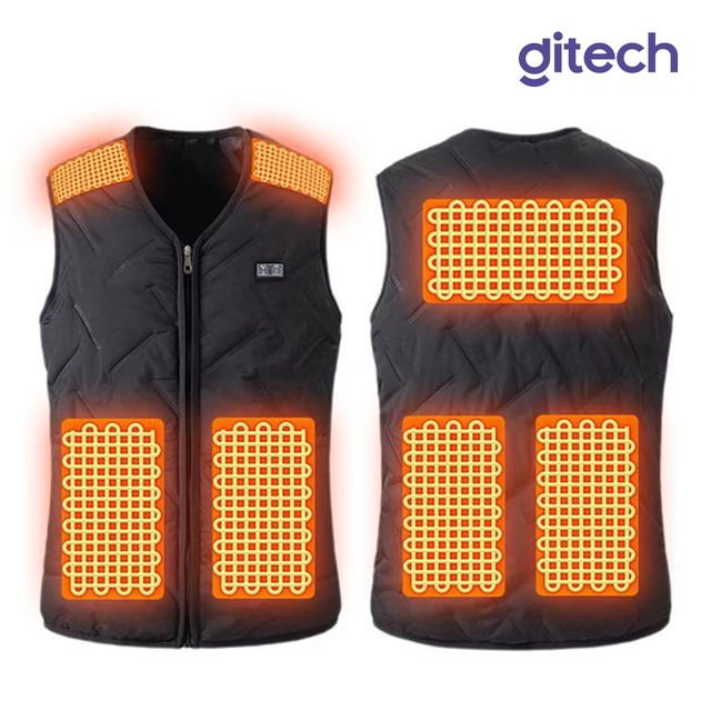 디테크 V넥 캠핑 보온 발열 온열 열선 usb 패딩 조끼
