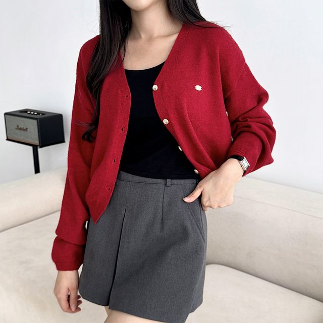 티레이 베이직 브이넥 데일리 가디건 SD-1004524