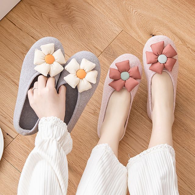 플라워 덧신 슬리퍼 실내화 가벼운 거실화 발편한
