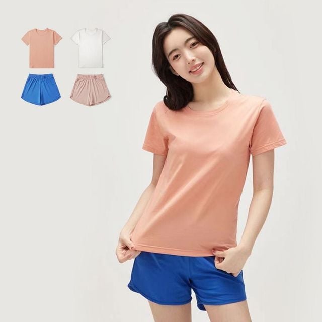 키밍 여름 반팔티 반바지 잠옷 세트 편안한 홈웨어