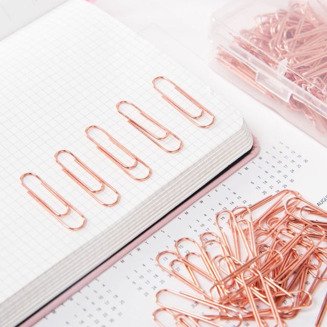 28mm 로즈골드 서류클립 종이클립 사무용품 세트