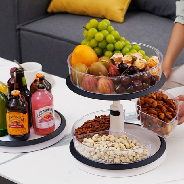 다용도 360도 회전 주방 트레이 수납 선반