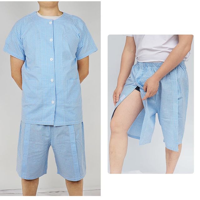 여름 환자복 찍찍이 반팔 하의 유니품 요양복 병원복