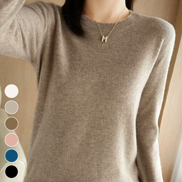 퓨어 라운드 긴팔 풀오버 니트티 ELC-9012