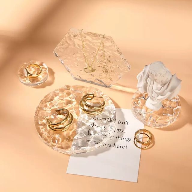 악세사리 촬영용 배경 아크릴판 투명트레이 원형 10cm