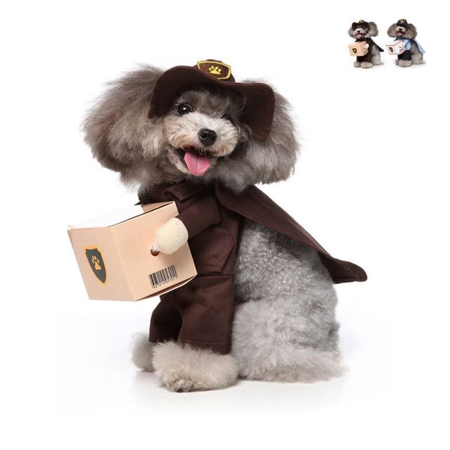 강아지 고양이 택배기사 코스프레 의상 할로윈 의류