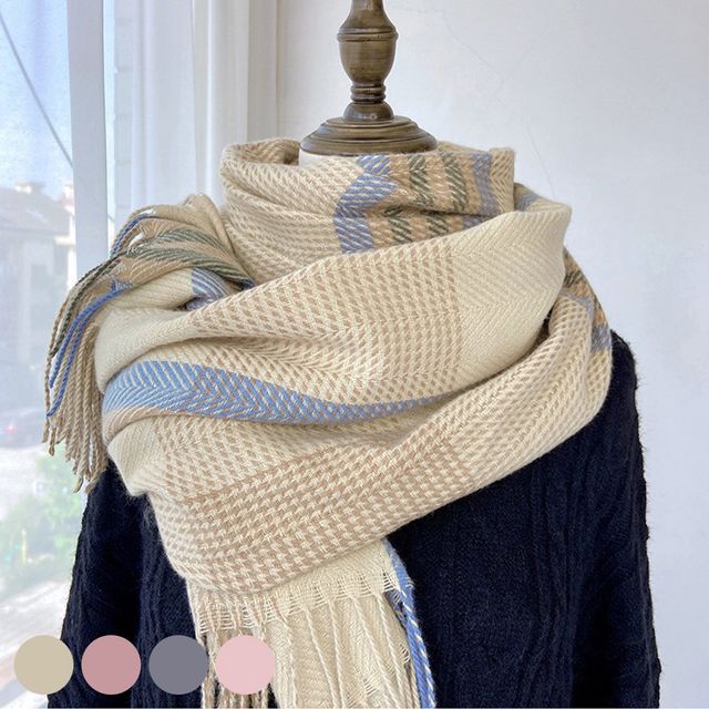 남여공용 간절기 체크 무늬 머플러 URD-243