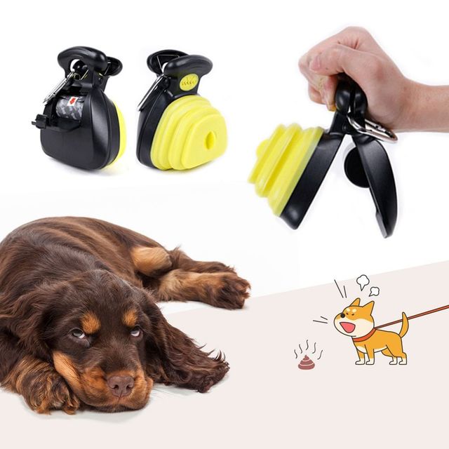 반려동물 강아지 배변 집게 및 봉투 세트 휴대용 청소 도구