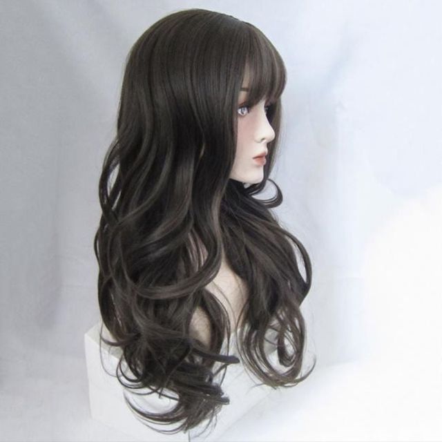 자연스러운 긴머리 통가발 레이어드 웨이브 여성용