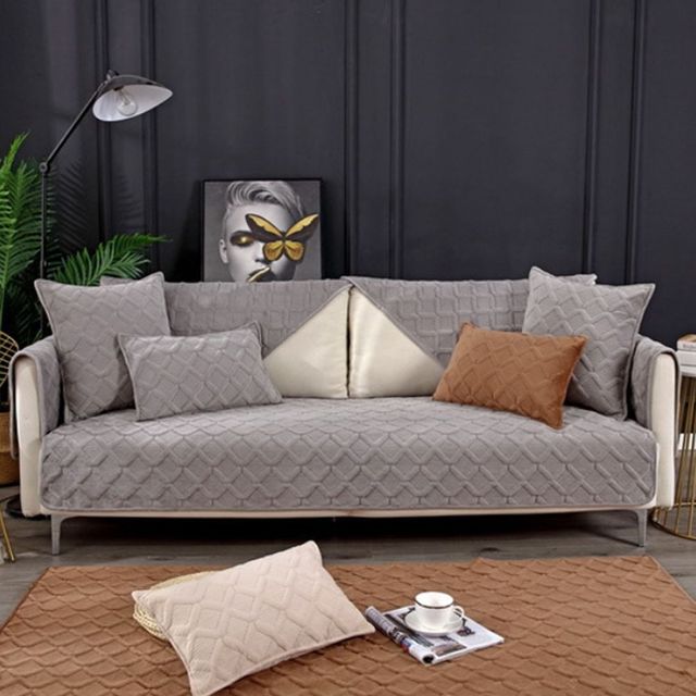 북유럽 극세사 다용도 소파패드 3인용 4인용 순색 패드