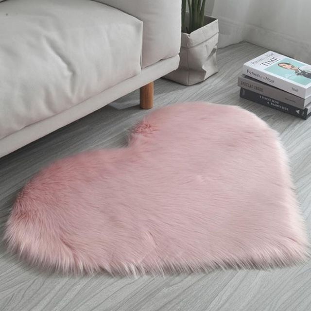 하트 패턴 거실 발매트 인테리어 카페트 러그 장모