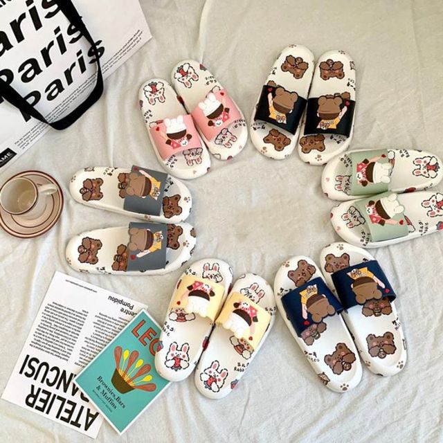 키밍 귀여운 캐릭터 커플 슬리퍼 실내화 외출용