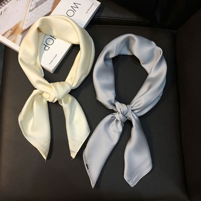 봄 가을 무지 정사각 실크 스카프 DK-1003676