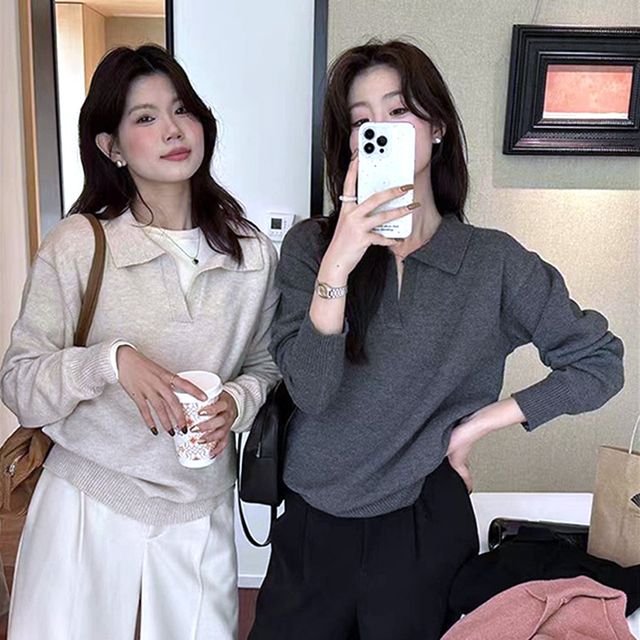 미네샤 카라 브이넥 데일리 소프트 니트 SD-260157