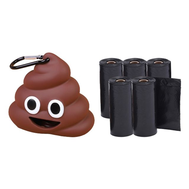반려동물 배변봉투 똥모양 케이스 + 풉백5롤 H-00013