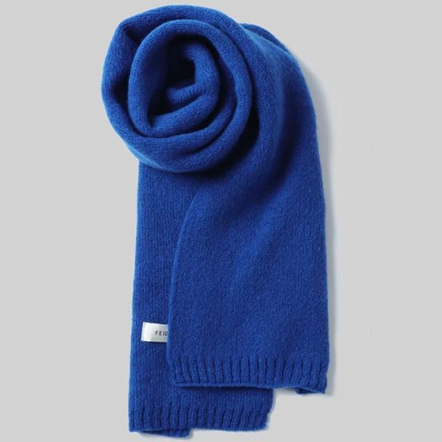 여성 체크 블루시리즈 머플러 숄더 목도리