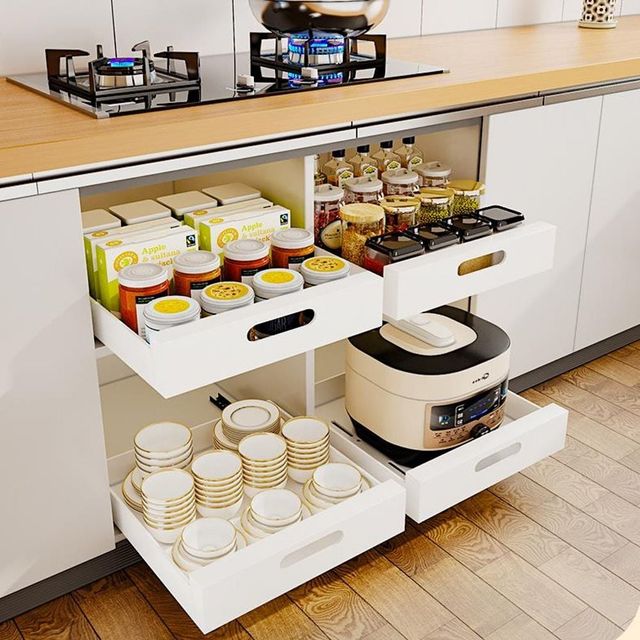 키밍 슬라이딩 수납 트레이 주방 정리대 정리 선반