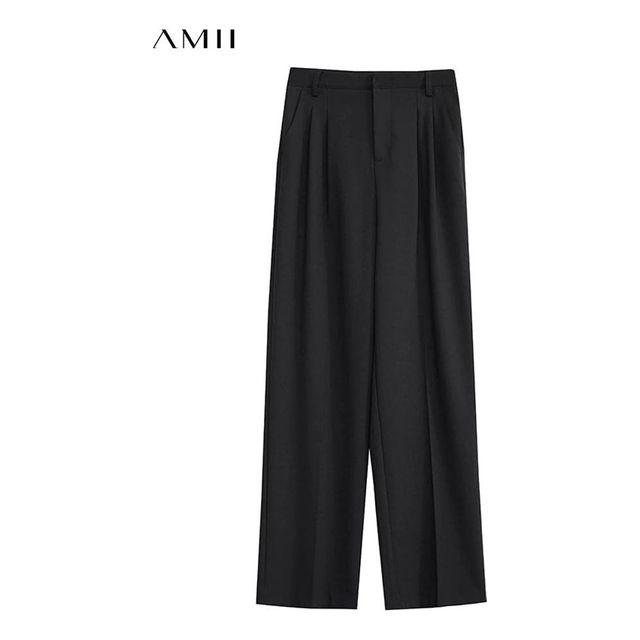 [해외] Amii Minimalism 여성 바지 패션 높은 허리 캐주얼 바