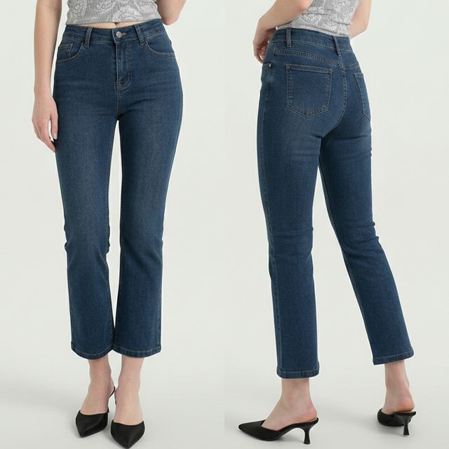 하이웨스트 스판 슬림 데님 일자팬츠 JEB-1006761