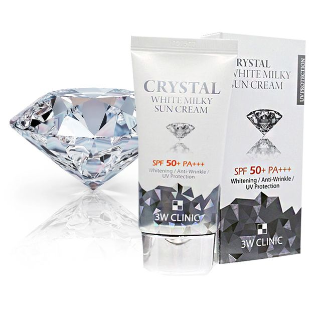 3W 크리스탈 화이트 밀키 썬크림 SPF50+ PA+++