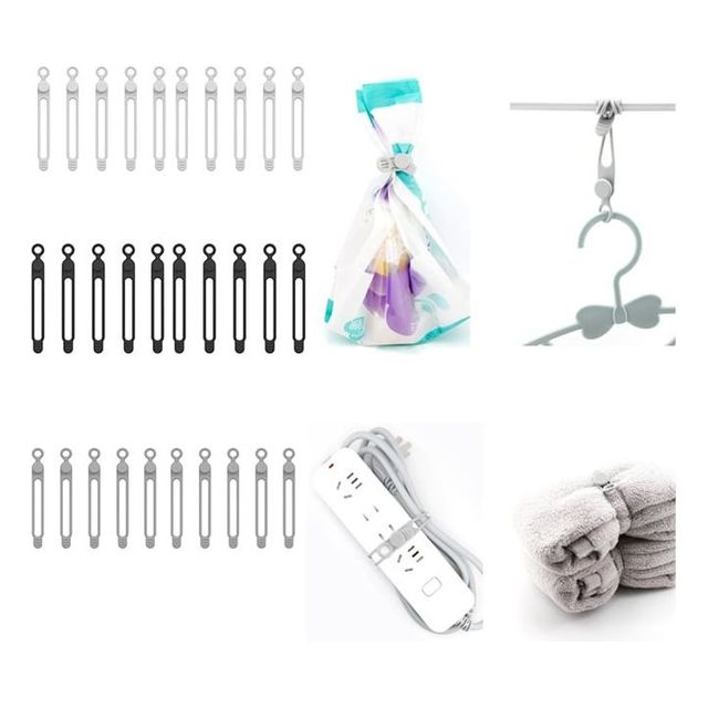 다용도 실리콘 케이블 타이 20개입 선 정리 180mm