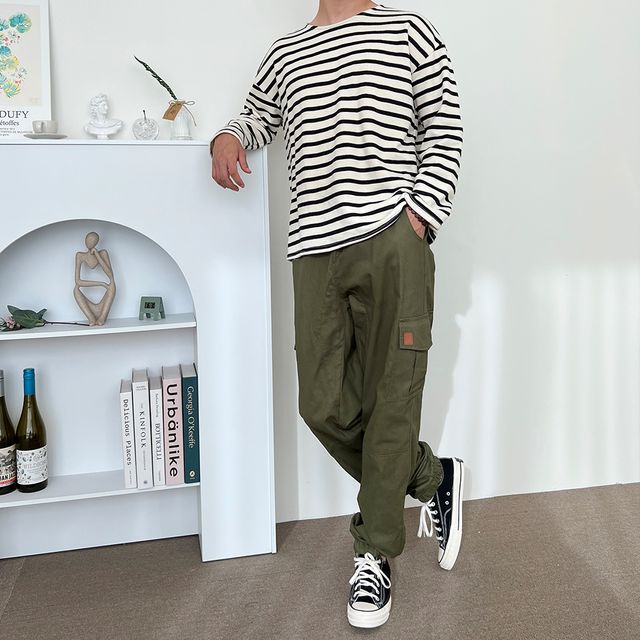 벤타이 남자 솔리드 카고 조거 바지 221003