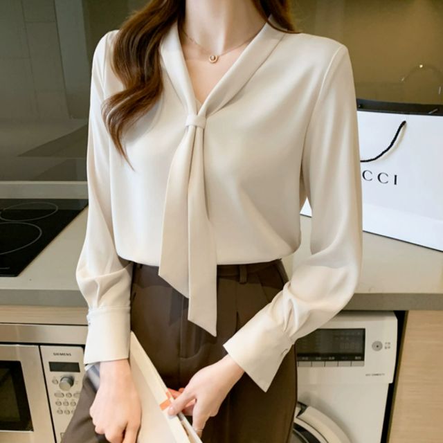 모던 페미닌 타이 블라우스 JSC-s0142