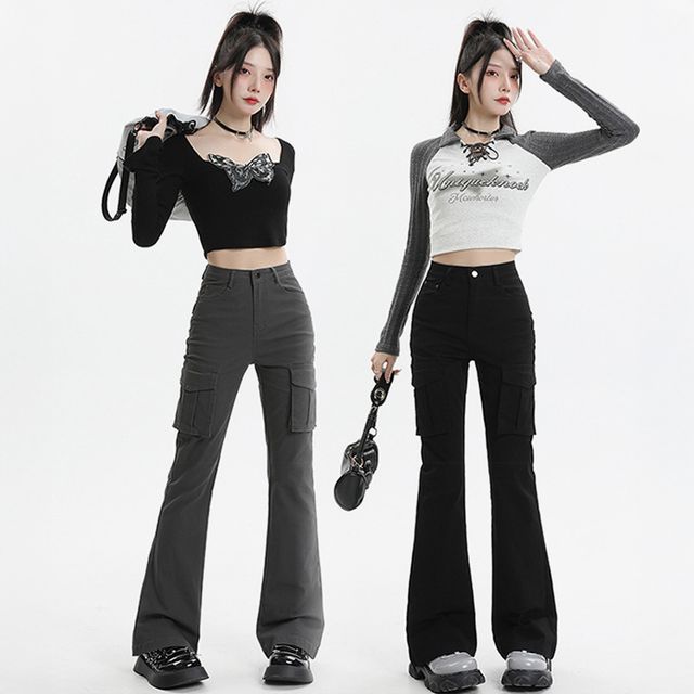 마그리트 카고 슬림핏 부츠컷 팬츠 SD-250318