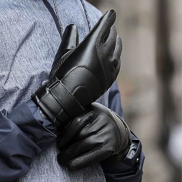 남성 오토바이 자전거 스키용 인조가죽 방한장갑 MFNC-1004977