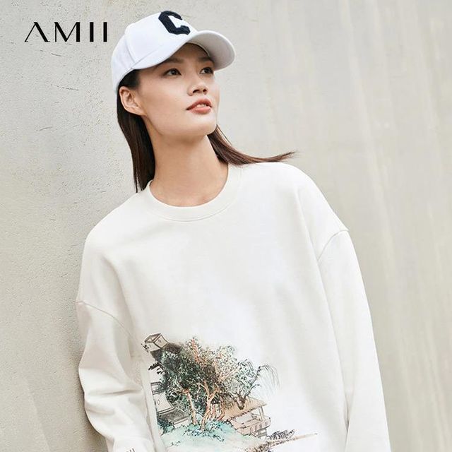 [해외] Amii Minimalism 여성을위한 겨울 후드 중국 스타일