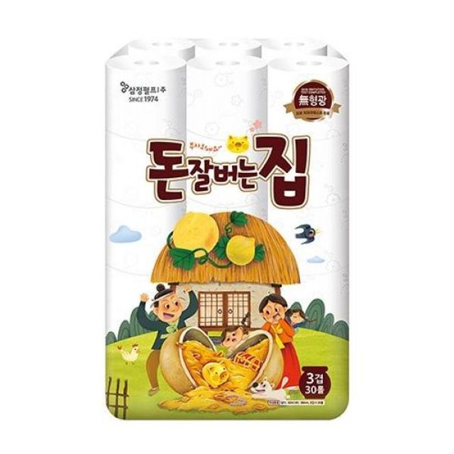 삼정펄프)3겹데코돈잘버는집화장지(30Mx30롤)
