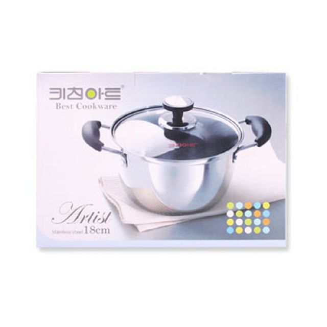 키친아트 아티스트 스텐냄비(양수18cm)