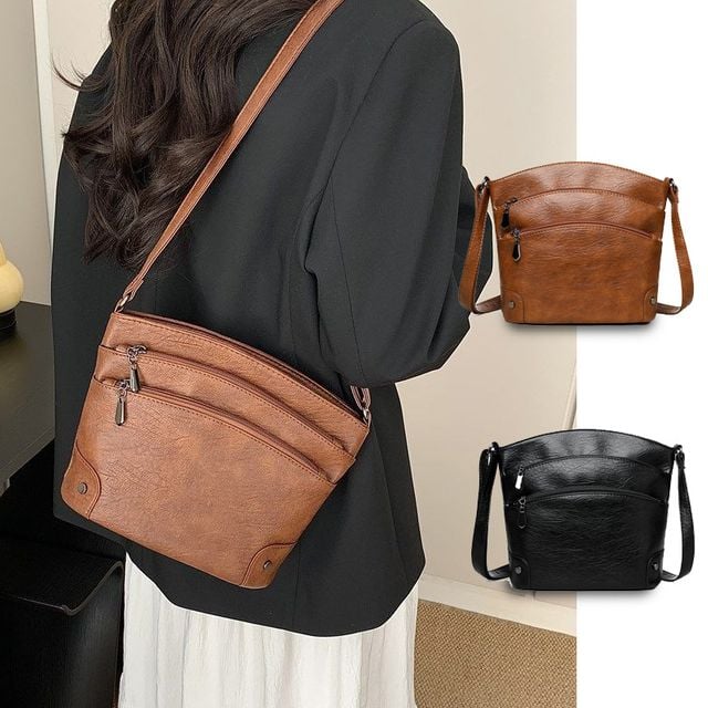 3단 지퍼 레더 이지 크로스백 EL-1007306