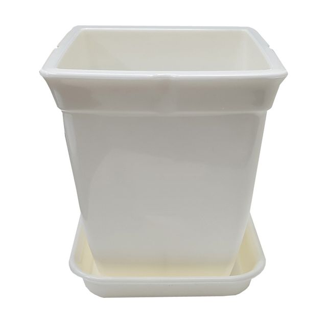 정사각 백색 화분 도자기느낌 플라스틱화분 7호