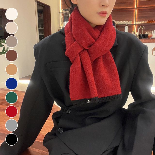 솔리드 스몰 라벨 머플러 ELS-053