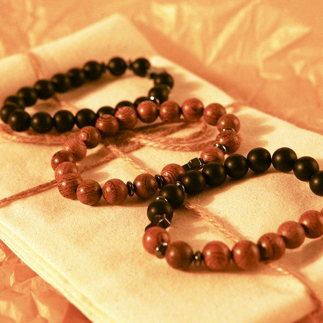 블랙 우드 성당 묵주 카톨릭 카톨릭 십자가 팔찌