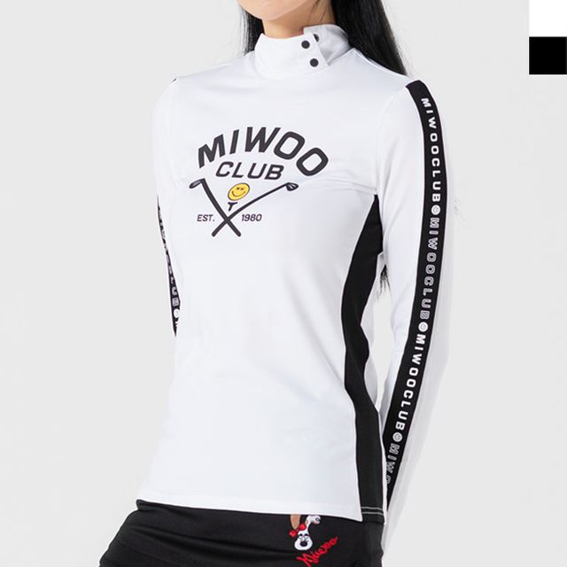 W 반목 포인트 여자 골프웨어 라운딩 운동 티셔츠 스판