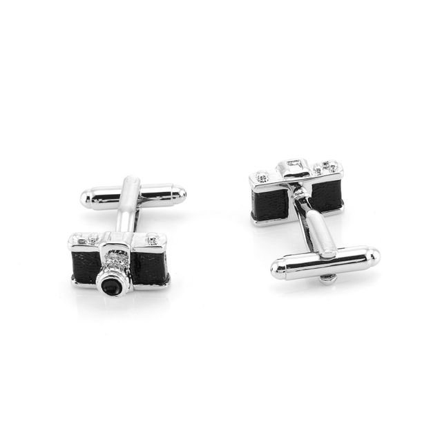 카메라 모양 셔츠 커프스 단추 커프스링크 버튼 선물용