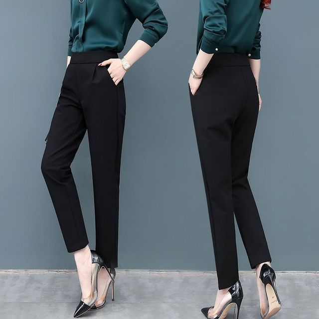 쫀쫀 허리 밴딩 슬랙스 슬림 스판 바지 URK-350