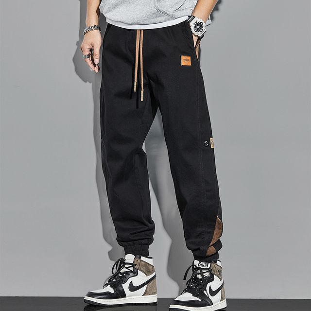 남성 조거팬츠 허리 밴딩 워크웨어 투톤 라인바지