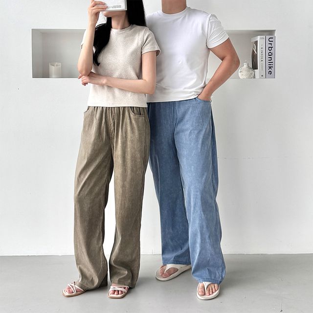 포워든 남녀공용 에쉬드워시 롱 긴바지 SD-250622